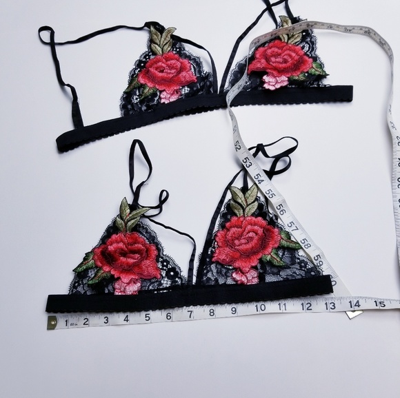Strappy Lace Embroidered Bra Bralett - Picture 6 of 6
